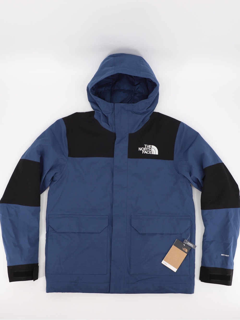 New The North Face Men’s Medium Cypress Insulated Parka Blue Black Authentic